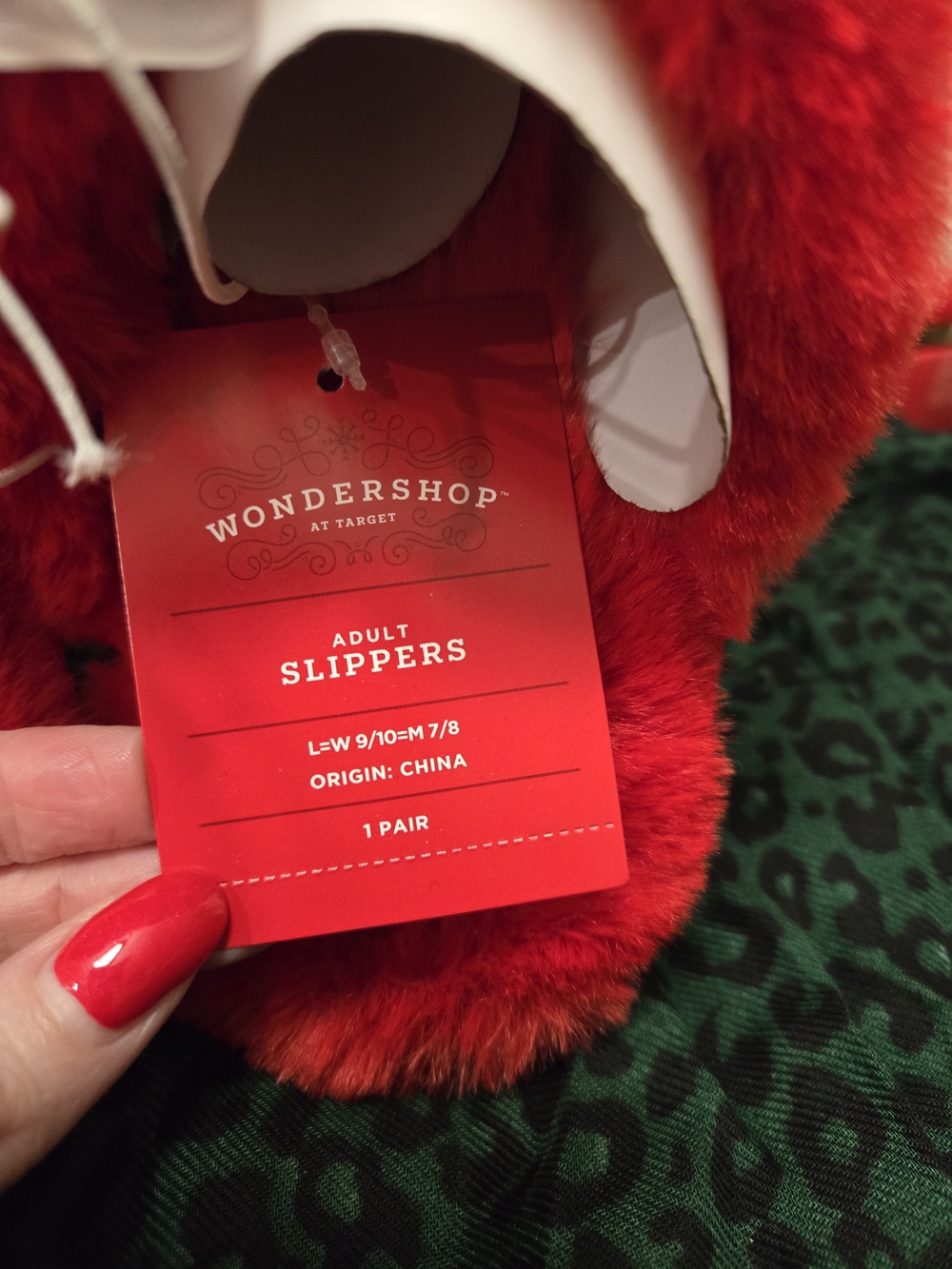 Red Fuzzy Target Logo Slippers - Picture 4 of 4
